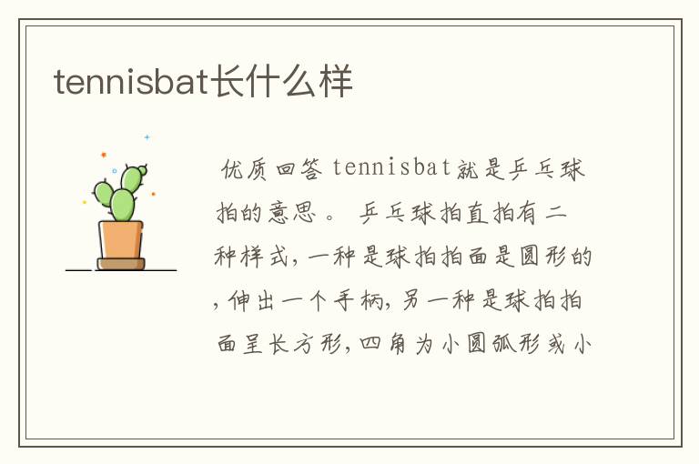 tennisbat长什么样