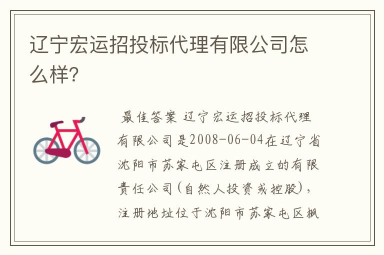 辽宁宏运招投标代理有限公司怎么样？