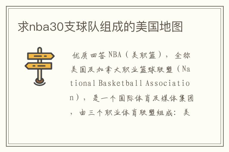 求nba30支球队组成的美国地图