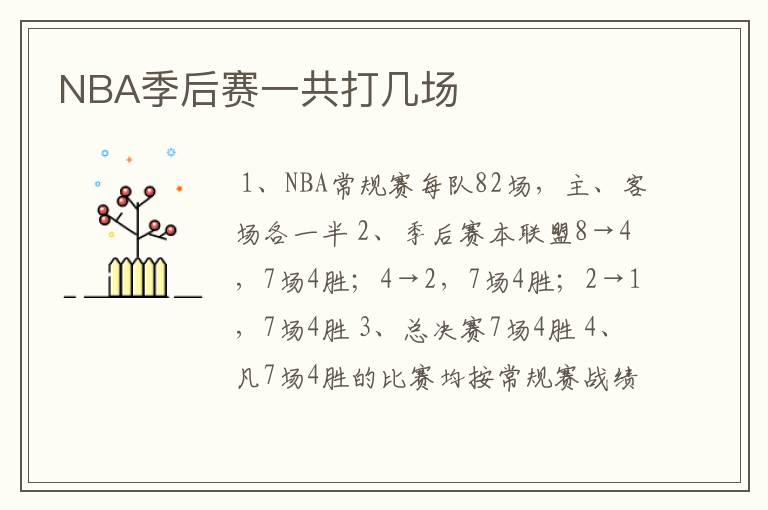 NBA季后赛一共打几场