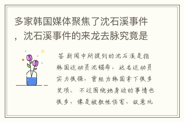 多家韩国媒体聚焦了沈石溪事件，沈石溪事件的来龙去脉究竟是怎样的？