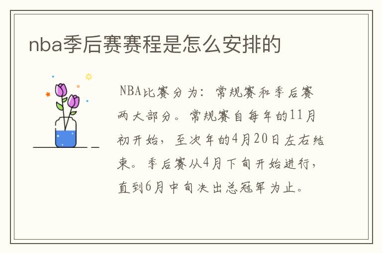 nba季后赛赛程是怎么安排的