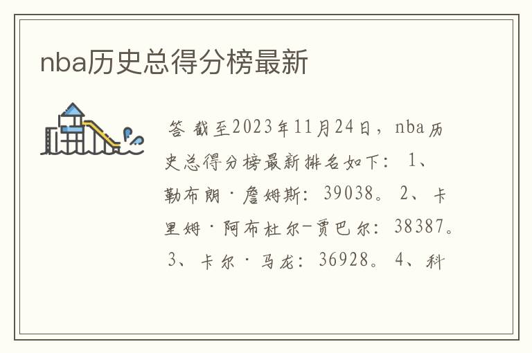 nba历史总得分榜最新