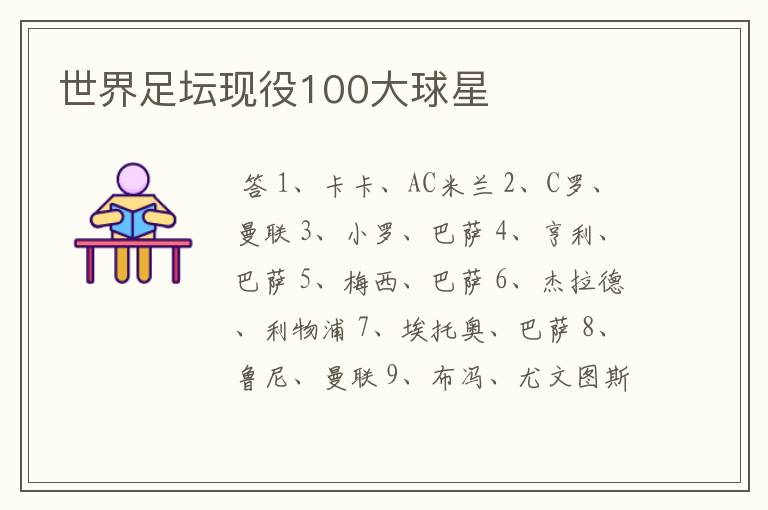 世界足坛现役100大球星