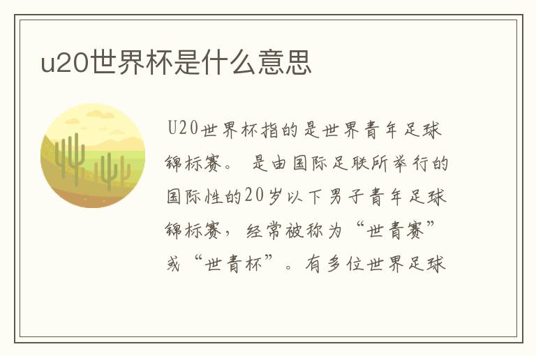 u20世界杯是什么意思