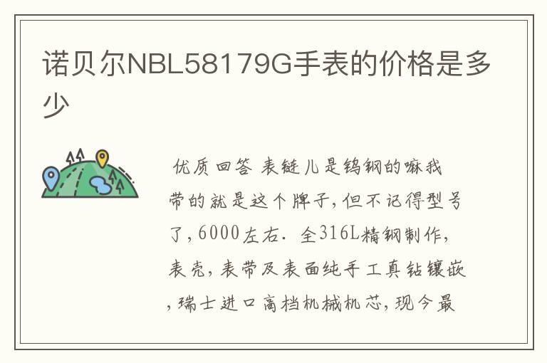 诺贝尔NBL58179G手表的价格是多少