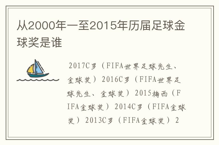 从2000年一至2015年历届足球金球奖是谁