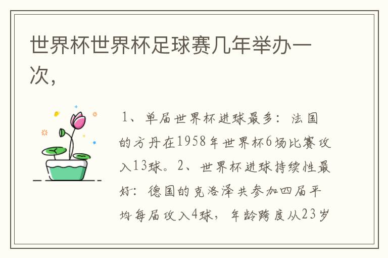 世界杯世界杯足球赛几年举办一次，