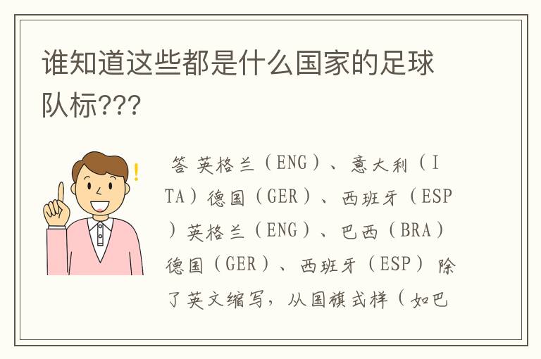 谁知道这些都是什么国家的足球队标???