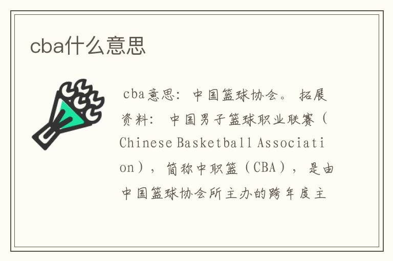 cba什么意思