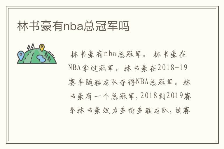 林书豪有nba总冠军吗