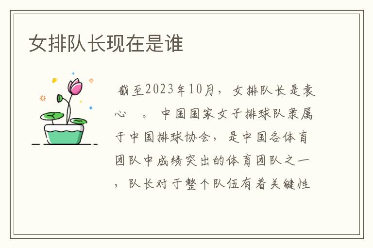 女排队长现在是谁