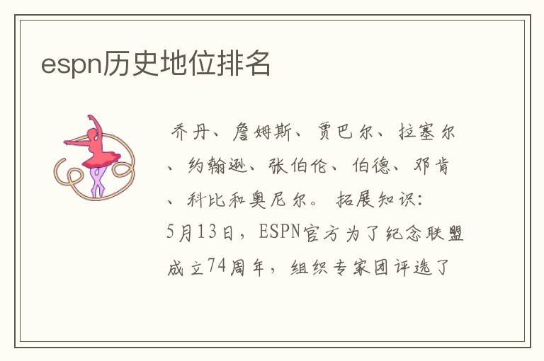 espn历史地位排名