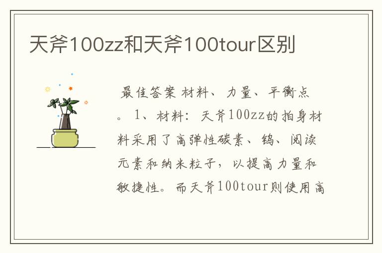 天斧100zz和天斧100tour区别