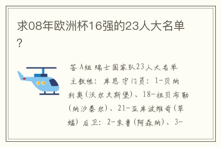 求08年欧洲杯16强的23人大名单？