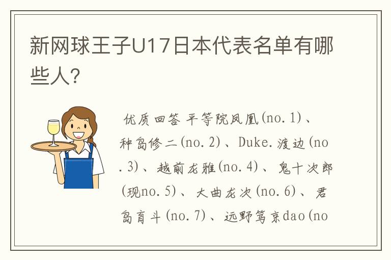 新网球王子U17日本代表名单有哪些人？