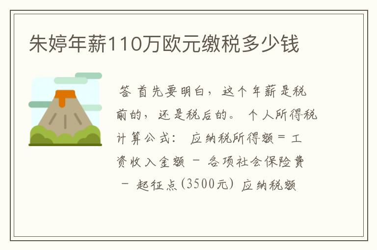 朱婷年薪110万欧元缴税多少钱