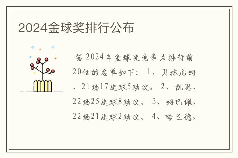 2024金球奖排行公布