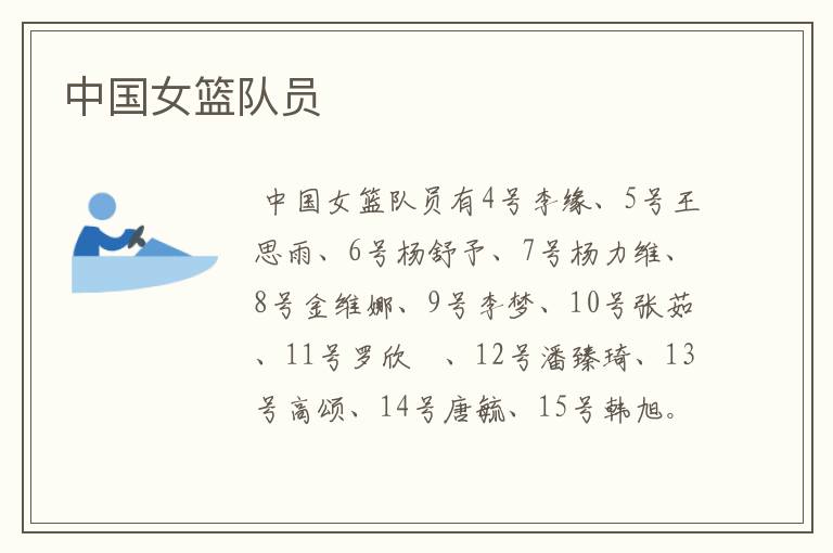中国女篮队员