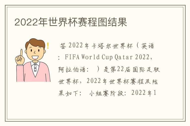 2022年世界杯赛程图结果