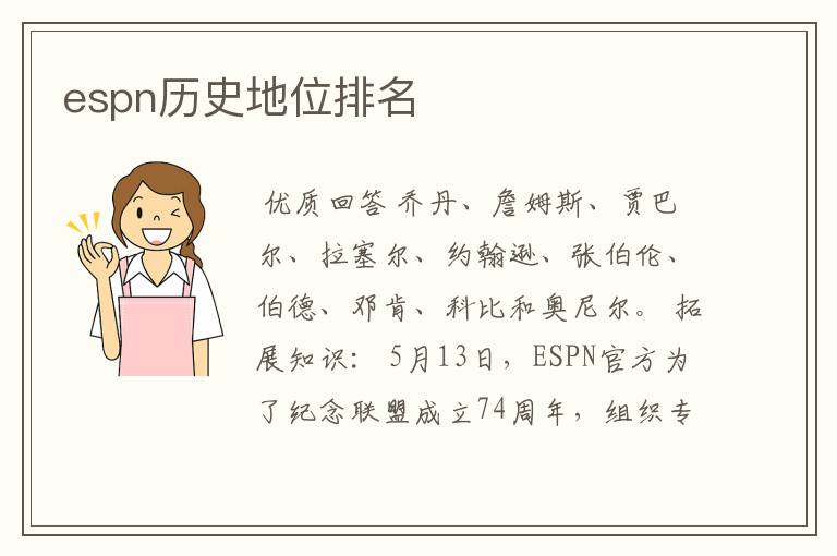 espn历史地位排名