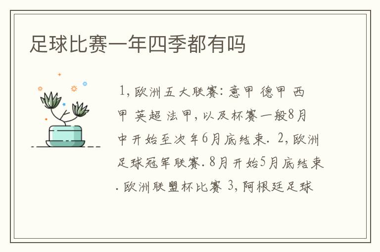 足球比赛一年四季都有吗