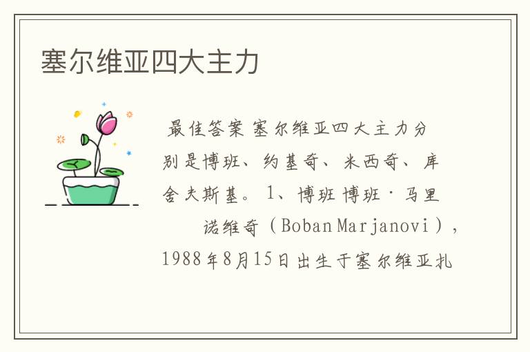 塞尔维亚四大主力