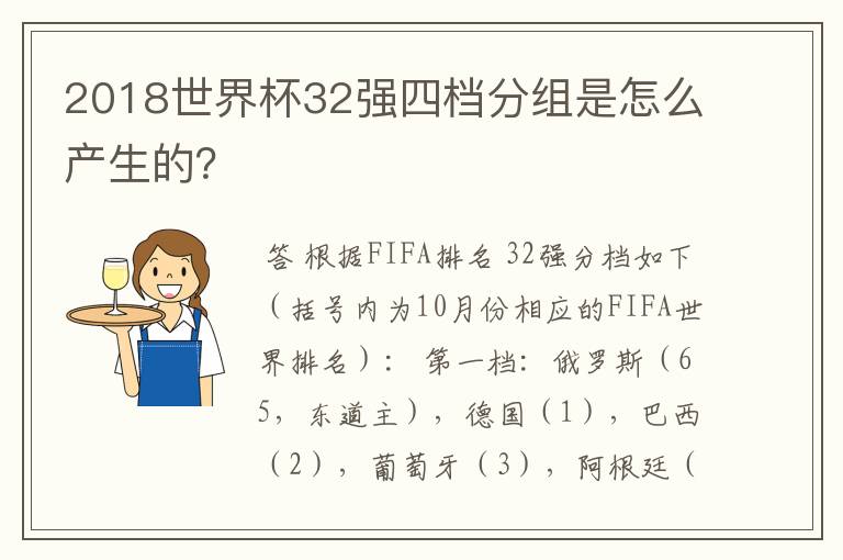 2018世界杯32强四档分组是怎么产生的？