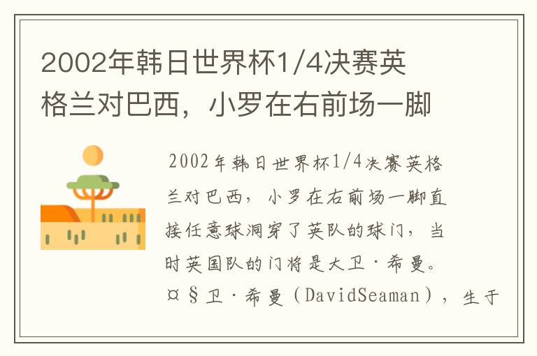 2002年韩日世界杯1/4决赛英格兰对巴西，小罗在右前场一脚直接任意球洞穿了英队的球门，问当时英队的门将是