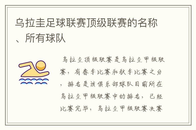 乌拉圭足球联赛顶级联赛的名称、所有球队