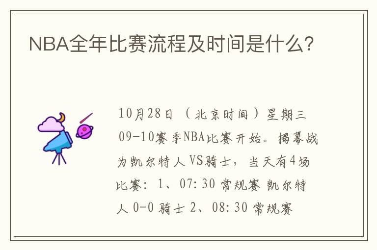 NBA全年比赛流程及时间是什么？