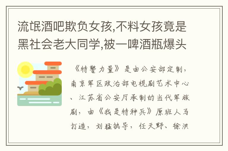 流氓酒吧欺负女孩,不料女孩竟是黑社会老大同学,被一啤酒瓶爆头、叫什么电视剧