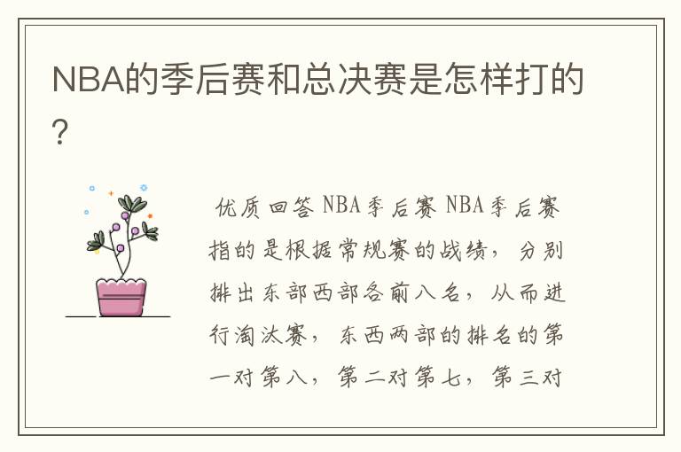 NBA的季后赛和总决赛是怎样打的？