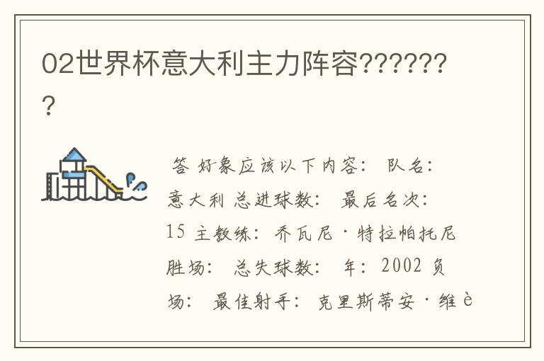 02世界杯意大利主力阵容???????