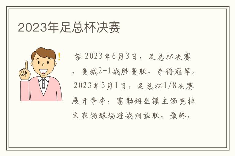 2023年足总杯决赛