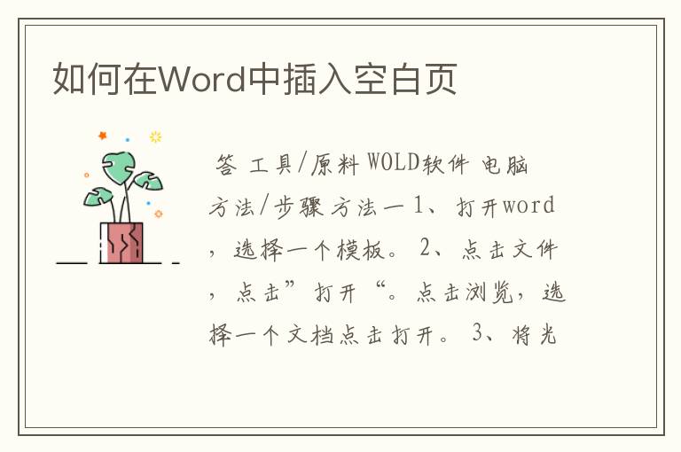 如何在Word中插入空白页