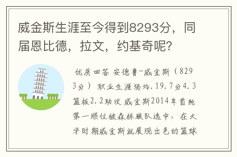 威金斯生涯至今得到8293分，同届恩比德，拉文，约基奇呢？