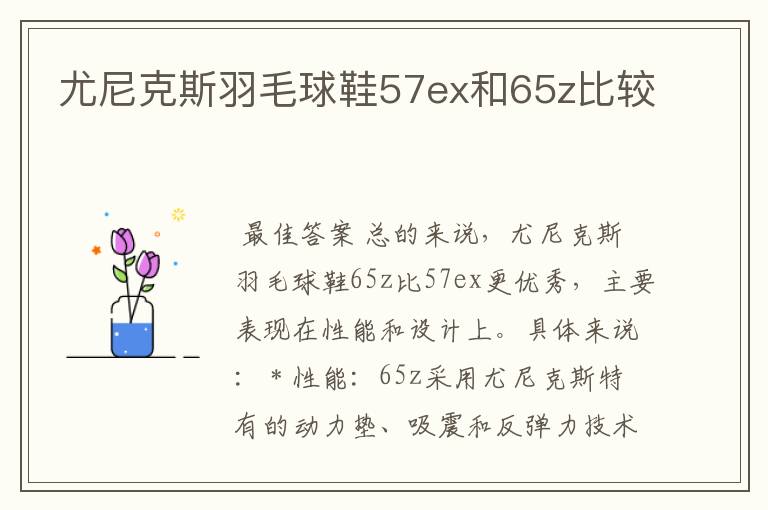 尤尼克斯羽毛球鞋57ex和65z比较