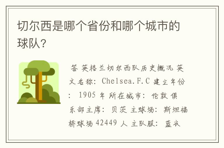 切尔西是哪个省份和哪个城市的球队?