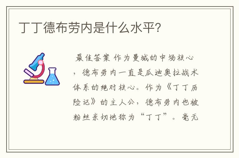 丁丁德布劳内是什么水平?