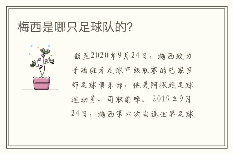 梅西是哪只足球队的?