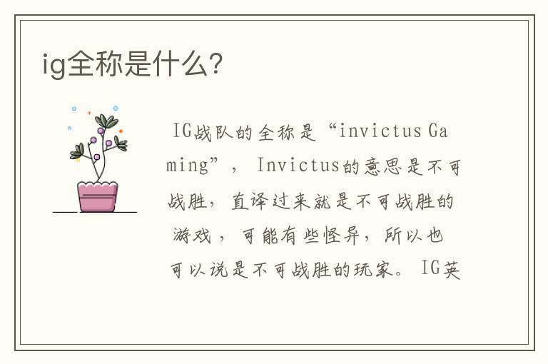 ig全称是什么？