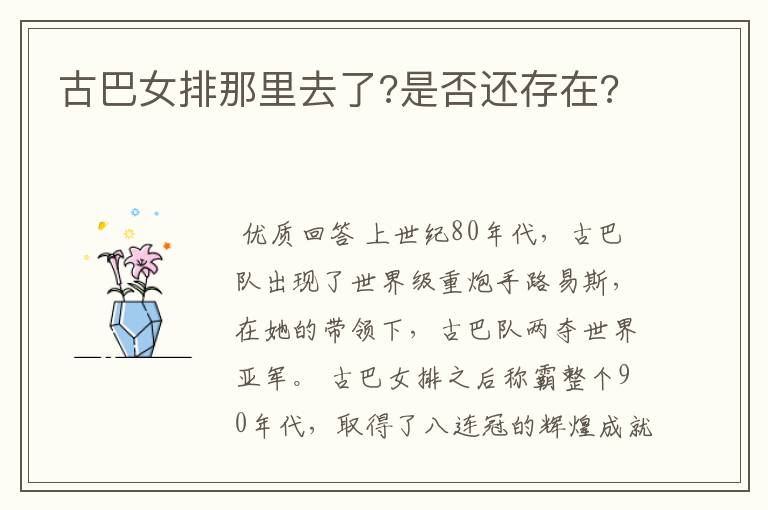 古巴女排那里去了?是否还存在?