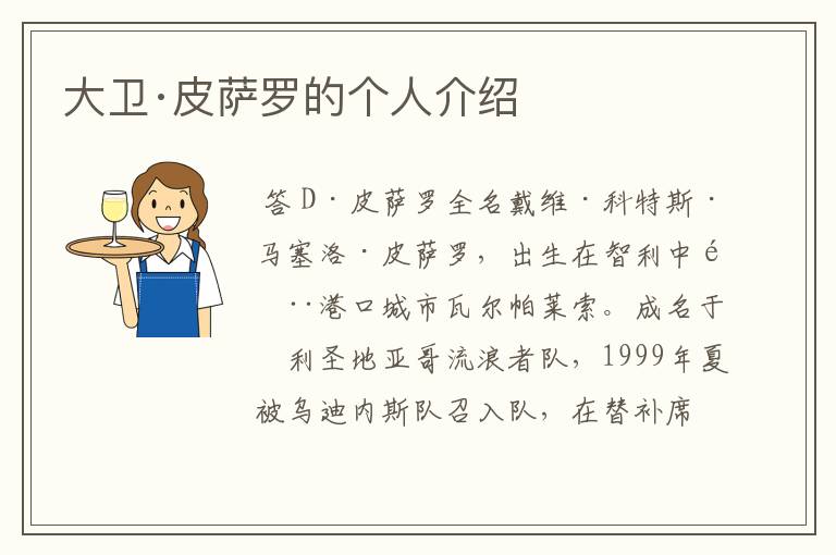 大卫·皮萨罗的个人介绍