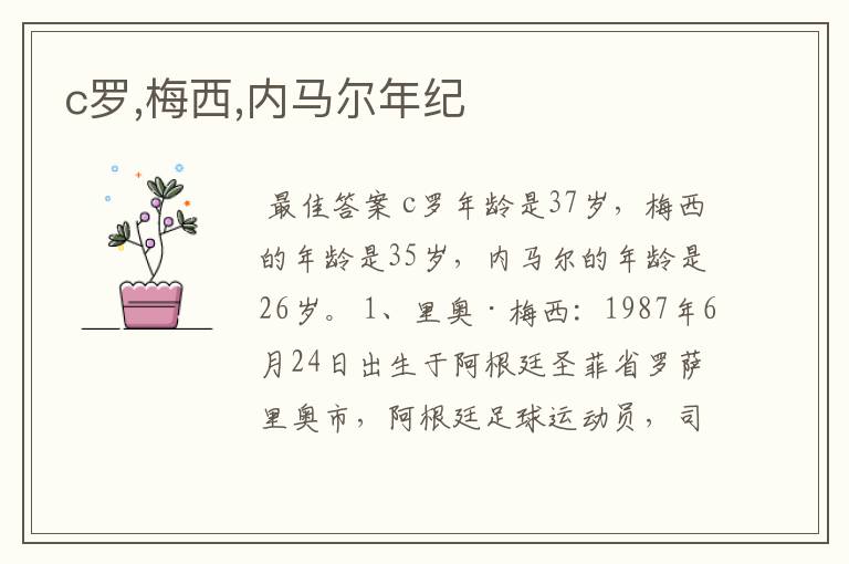 c罗,梅西,内马尔年纪
