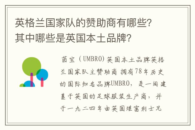 英格兰国家队的赞助商有哪些？其中哪些是英国本土品牌？