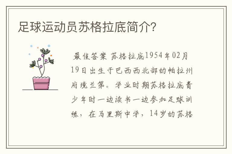 足球运动员苏格拉底简介？