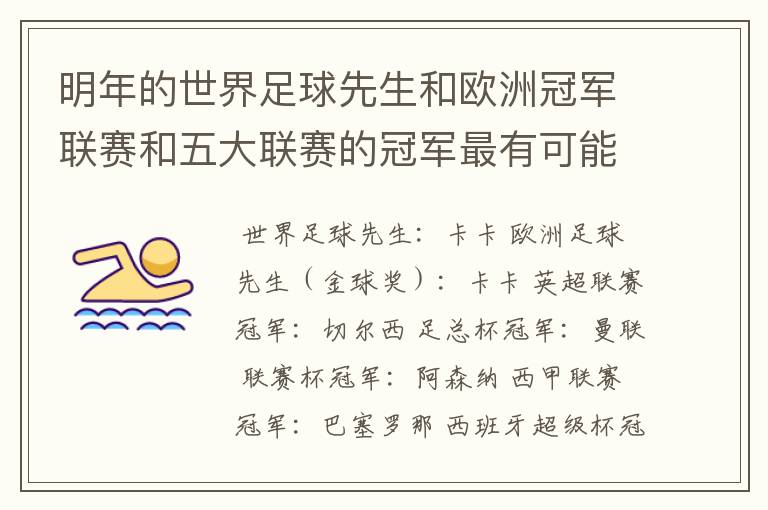 明年的世界足球先生和欧洲冠军联赛和五大联赛的冠军最有可能是谁？