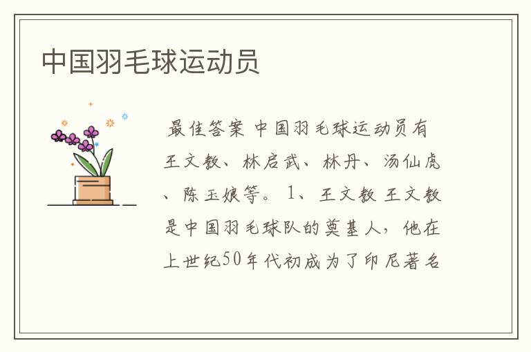 中国羽毛球运动员
