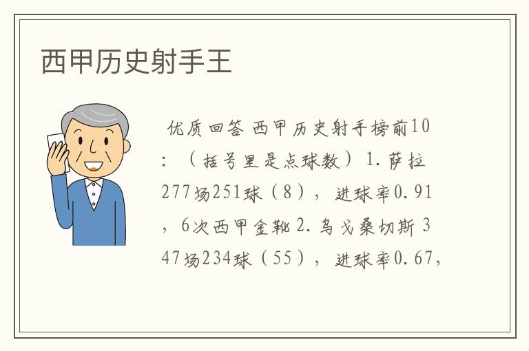 西甲历史射手王